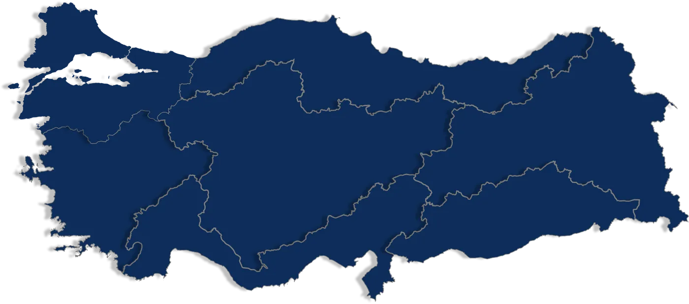 TDB Kalibrasyon'un Türkiye genelinde 81 ilde hizmet verdiği mobil laboratuvar hizmet haritası